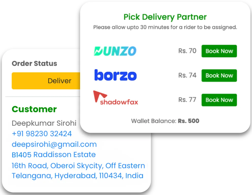 Delivery integration on online store dashboard on MyEasyStore